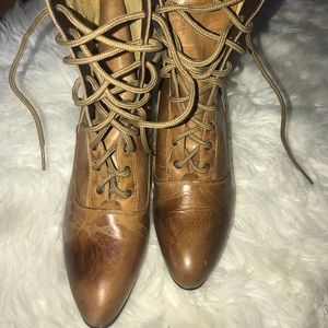 Brand new Oak Tree Farm “Eleanor” lace up booties